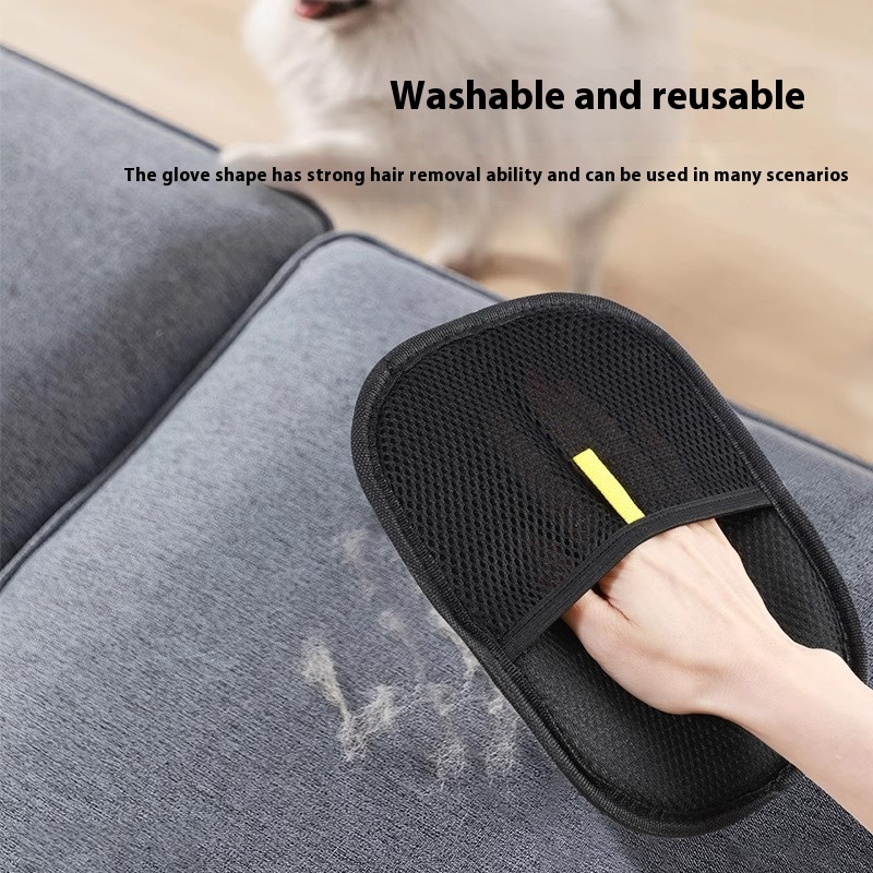 Pet Hair Remover Mitt Pet Hair Remover Gloves Deshedding Brush Glove For Dog Cat Rabbit With Long Short Curly Hair - Image 6